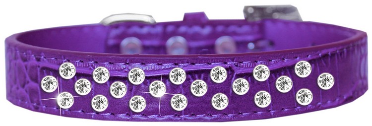 Sprinkles Clear Jewel Croc Dog Collar Purple Size 14